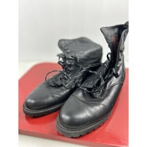 GH Bass Pro Women Ankle Faux Leather‎ Booties Boots Combat Black Size 7.5 Y2K